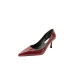 Kadın Bordo Kırışık Cilt Sade Rahat Kalıp Stiletto Ayakkabı