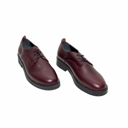 DHN Kadın Bordo Renk Bağcıklı Loafer Ayakkabı