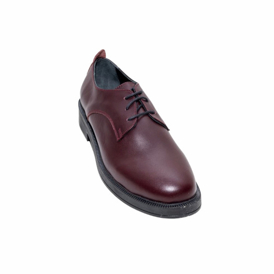 DHN Kadın Bordo Renk Bağcıklı Loafer Ayakkabı