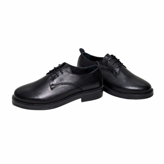 DHN Kadın Siyah Renk Bağcıklı Loafer Ayakkabı