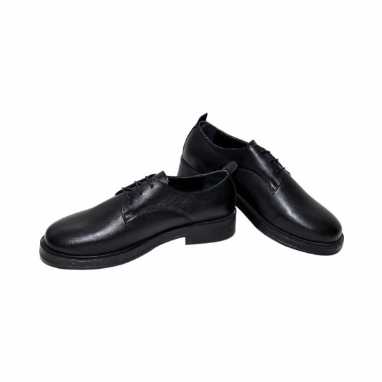 DHN Kadın Siyah Renk Bağcıklı Loafer Ayakkabı