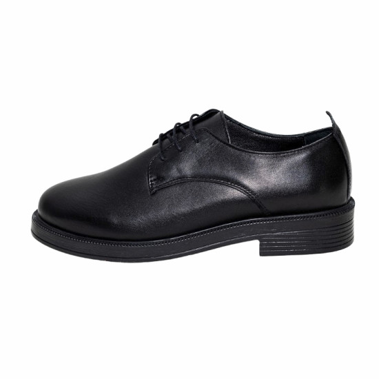 DHN Kadın Siyah Renk Bağcıklı Loafer Ayakkabı