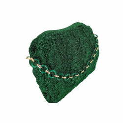 DHN Tasarım Hand Made Yeşil Sim Makrome İp Örme Kol Çanta  