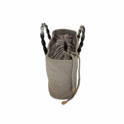 DHN Tasarım Hand Made Gri Sim Makrome İp Örme Çanta  