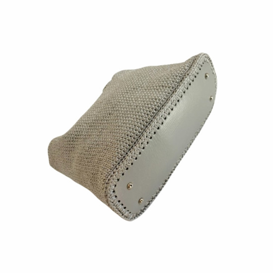 DHN Tasarım Hand Made Gri Sim Makrome İp Örme Çanta  